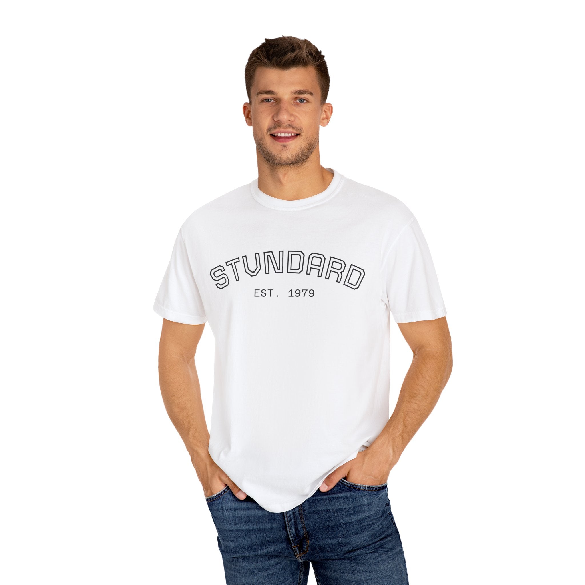 Standard Graphic T-Shirt — "STUNDARD Est. 1979" Front & Swirl Back