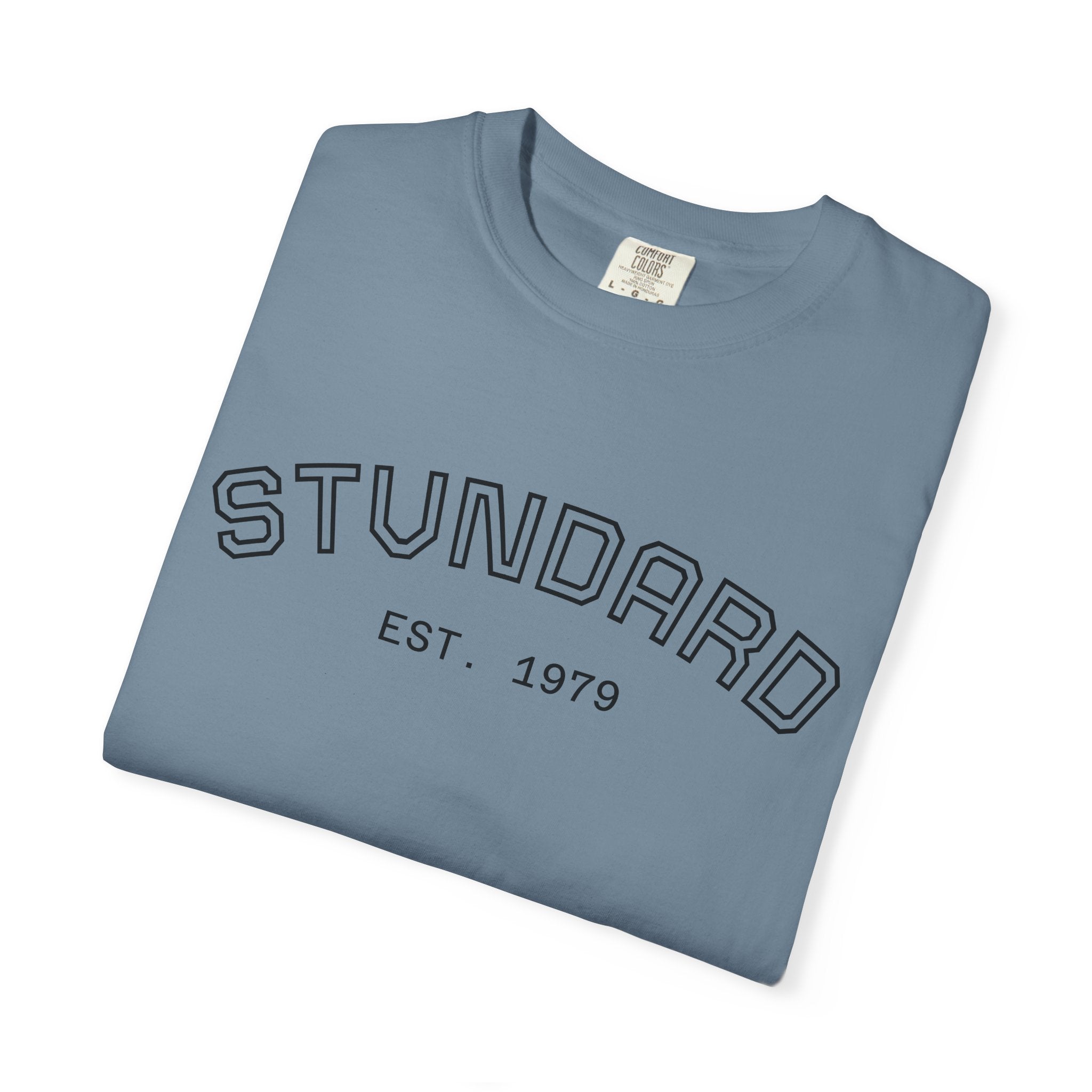 Standard Graphic T-Shirt — "STUNDARD Est. 1979" Front & Swirl Back