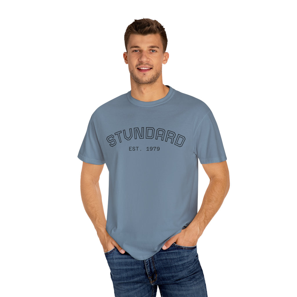 Standard Graphic T-Shirt — "STUNDARD Est. 1979" Front & Swirl Back