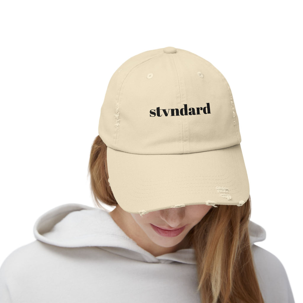 Distressed 'stvndard' Dad Hat — Vintage Washed Baseball Cap