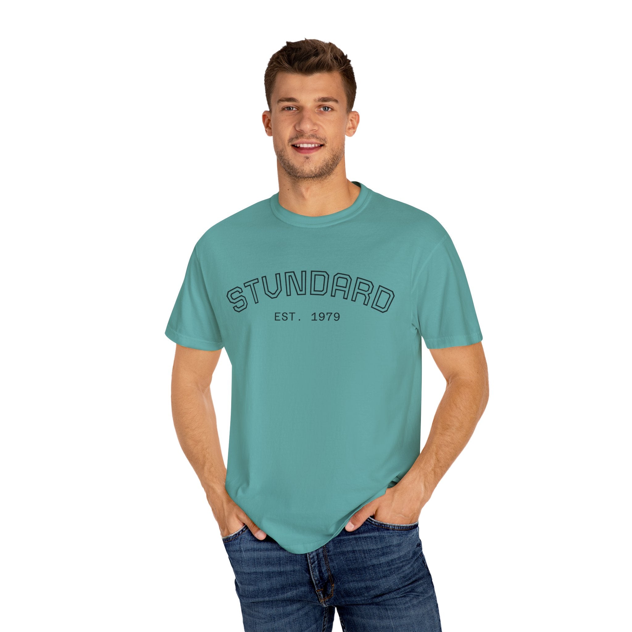 Standard Graphic T-Shirt — "STUNDARD Est. 1979" Front & Swirl Back