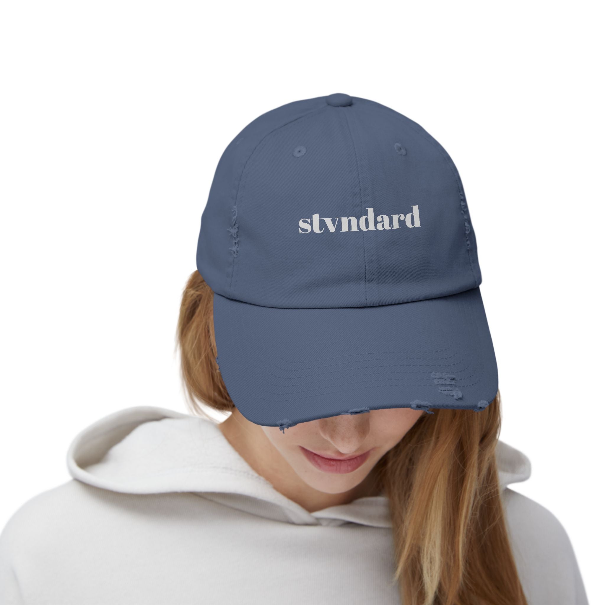 Distressed 'stvndard' Dad Hat — Vintage Washed Baseball Cap