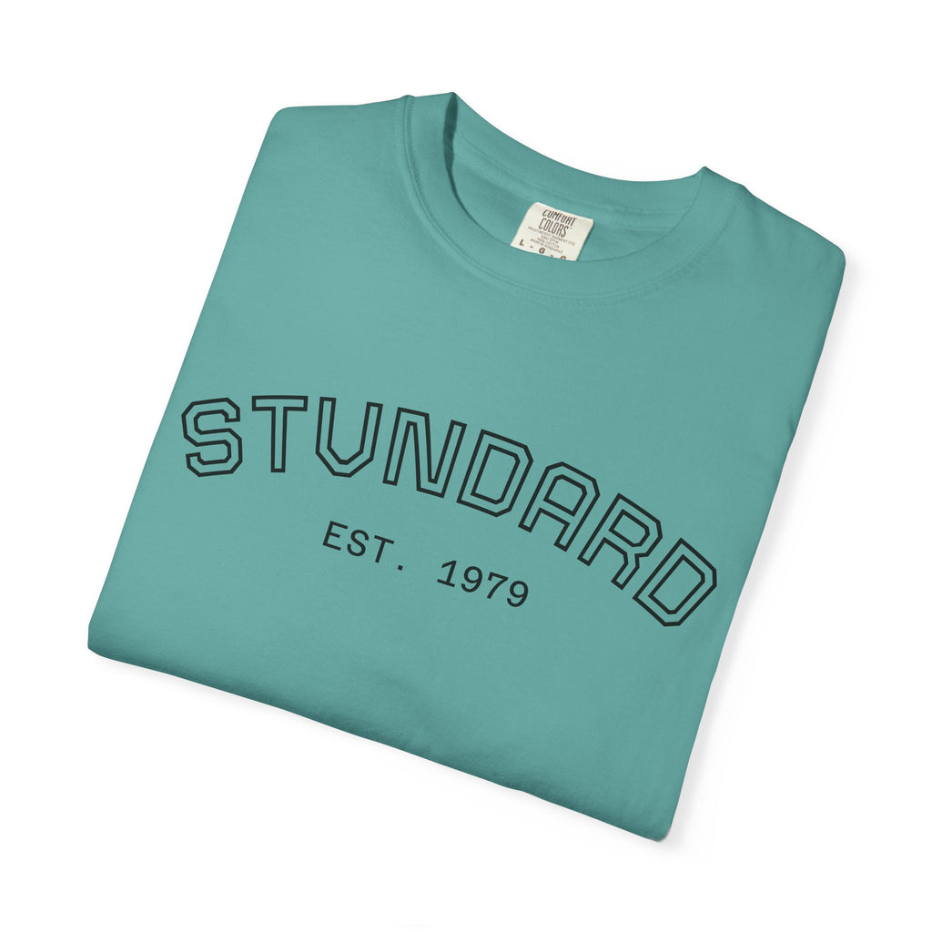 Standard Graphic T-Shirt — "STUNDARD Est. 1979" Front & Swirl Back